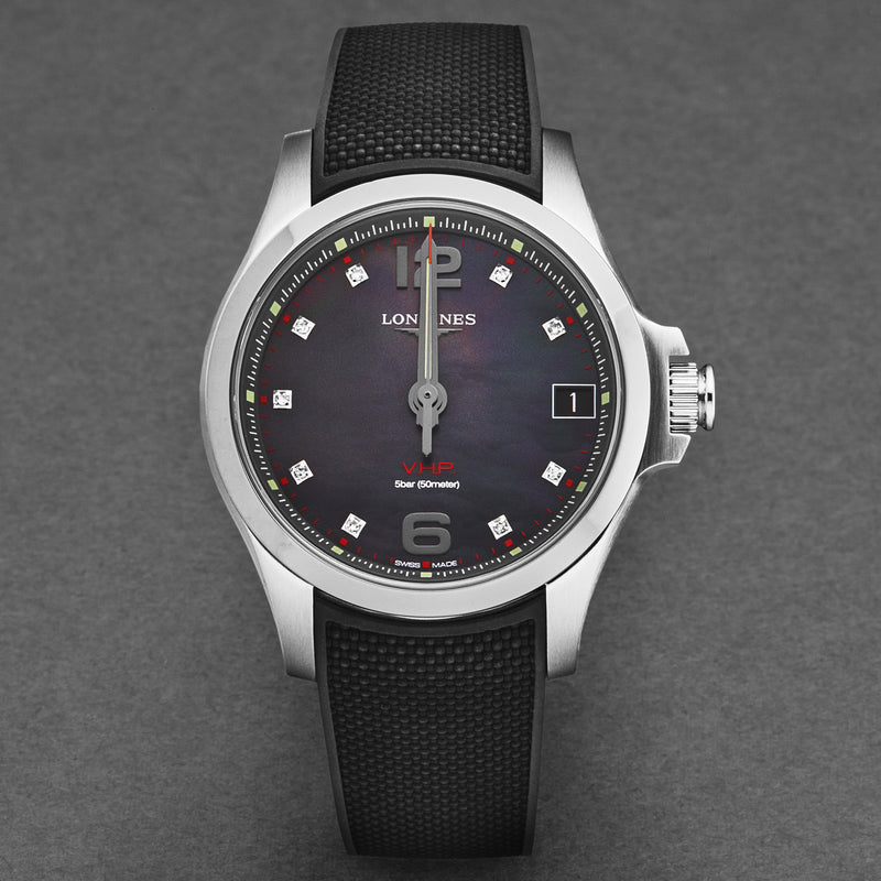 Conquest L33164889 / White mother-of-pearl | Black Mother of Pearl Dial