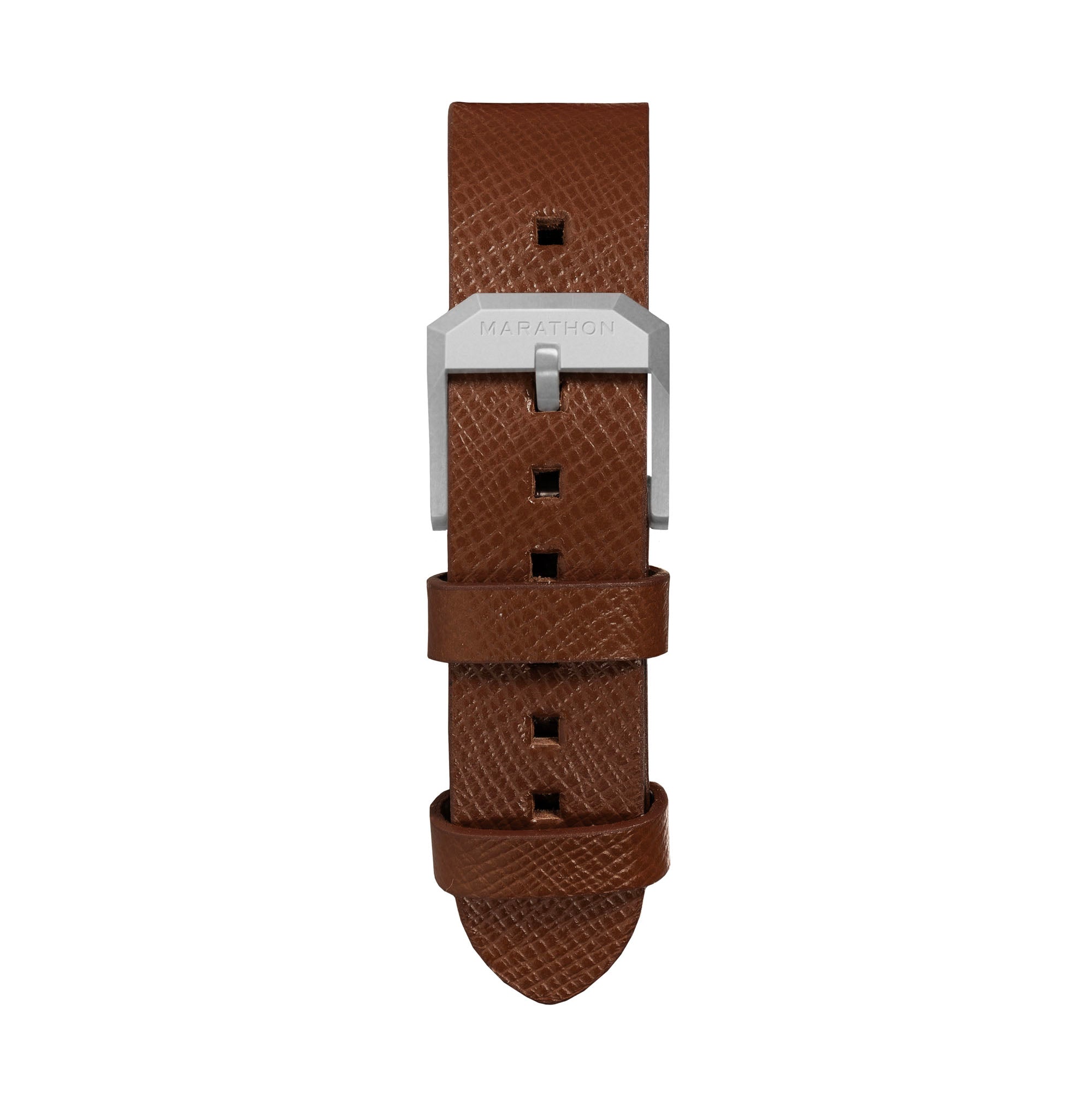 STRAP, 20mm, ITALIAN LEATHER, CROSS HATCH, PARKERIZED BUCKLE, COGNAC, STANDARD ITALIAN LEATHER, CROSS HATCH