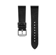 STRAP, 22mm, LEATHER, CROSS HATCH, BLACK, STEEL BUCKLE, STANDARD ITALIAN LEATHER, CROSS HATCH