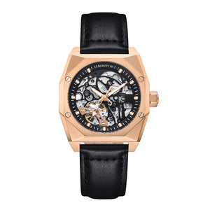 Elliott Rose Gold / Leather | Black Dial