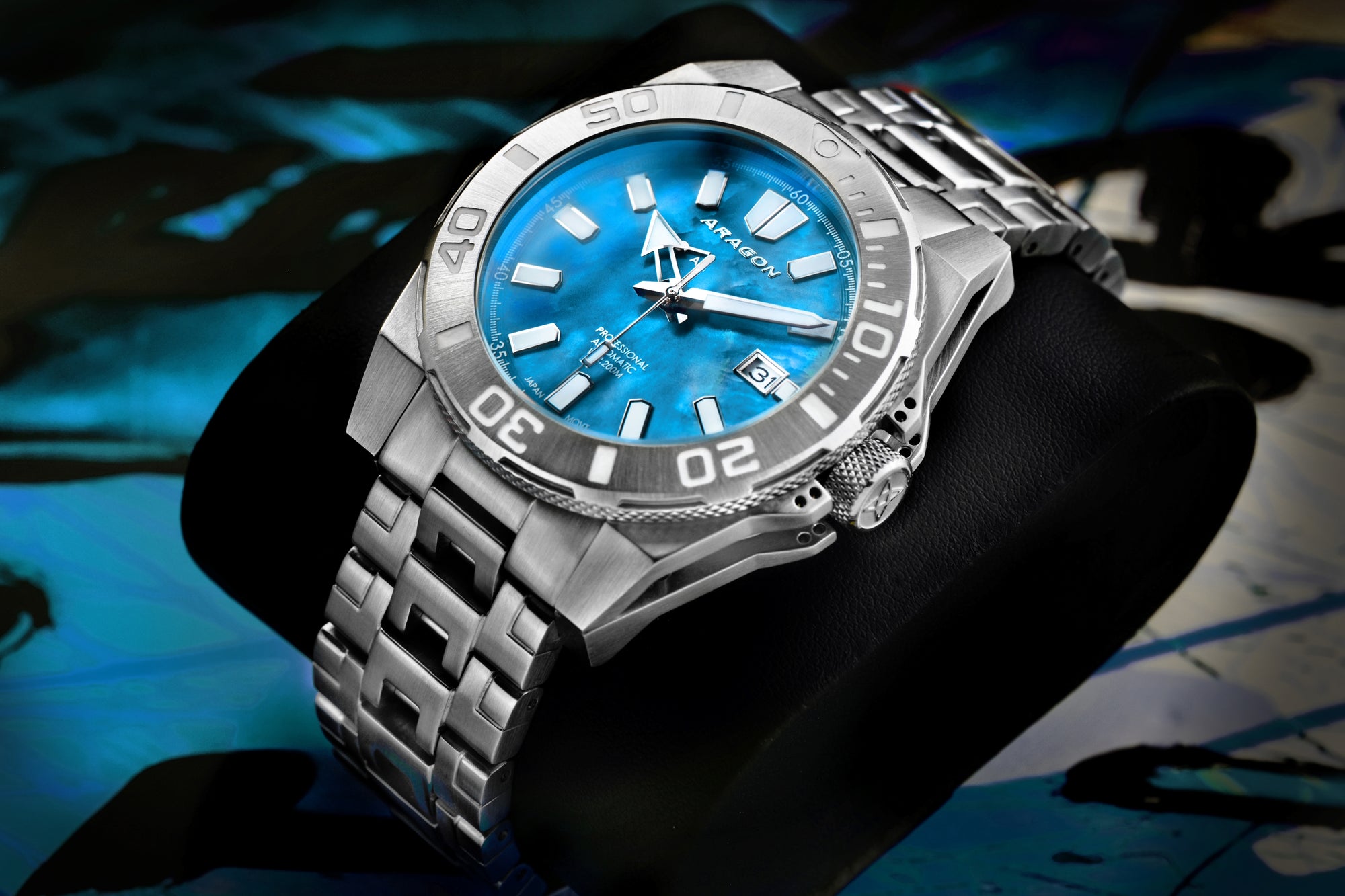 Silverjet AM/PM NH37 Automatic Blue Mother of Peal Dial | Blue Mother of Pearl Dial