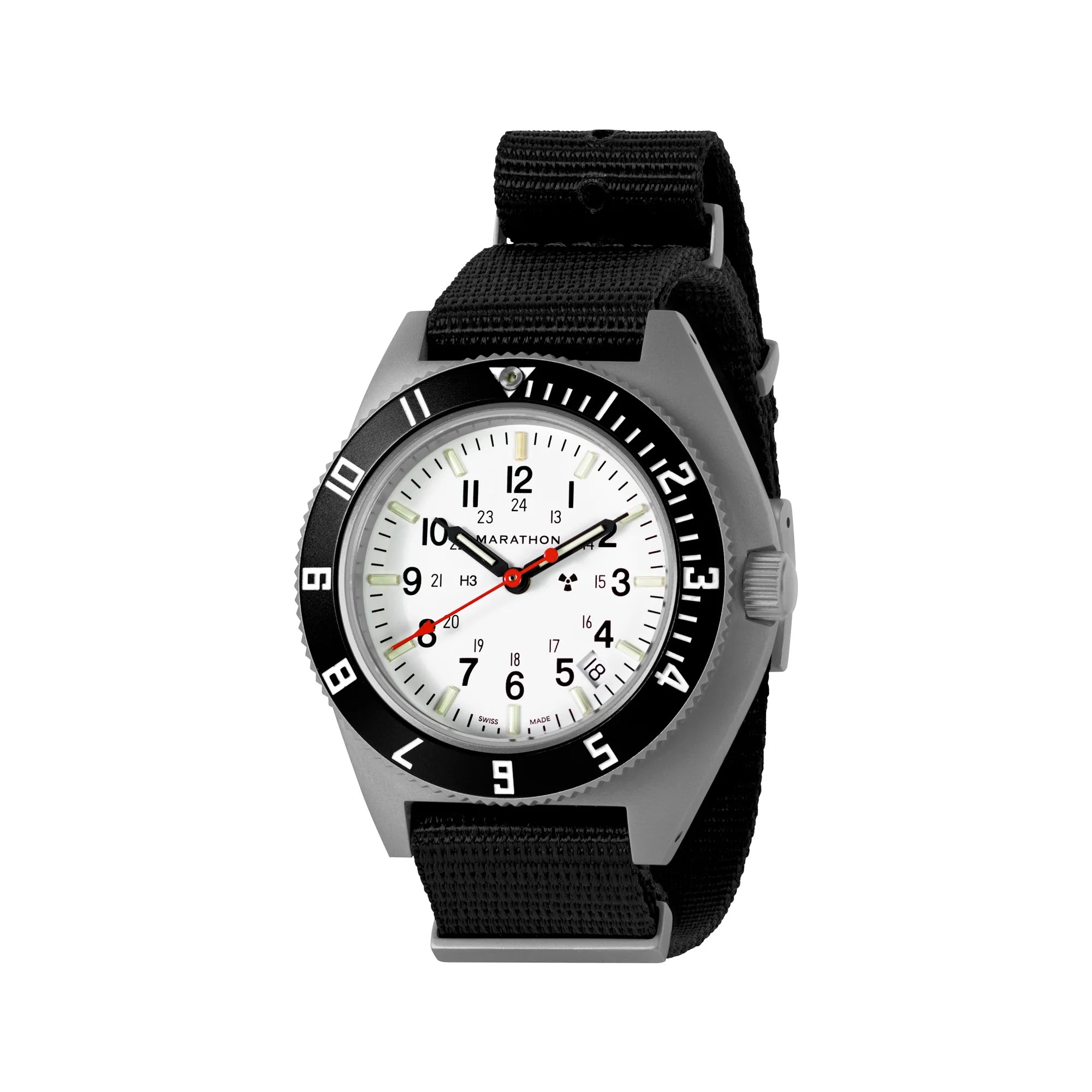 NAV, DATE, QUARTZ, SAPH, ARCTIC NGM, COL: SS/BKPS DS NYLON 11" Arctic SSNAV-D on DEFSTAN | Arctic Dial