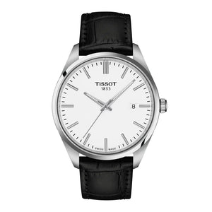 PR 100 White / Black Leather White Dial