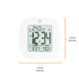 Compact Alarm Clock with Temperature and Date Clock, LCD, Alarm, Mini, White (25/50)