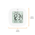 Compact Alarm Clock with Temperature and Date Clock, LCD, Alarm, Mini, White (25/50)