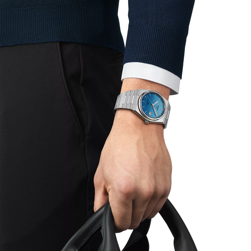 PRX Powermatic 80 40mm Blue Gradient / Stainless Steel | Ice blue chameleon Dial