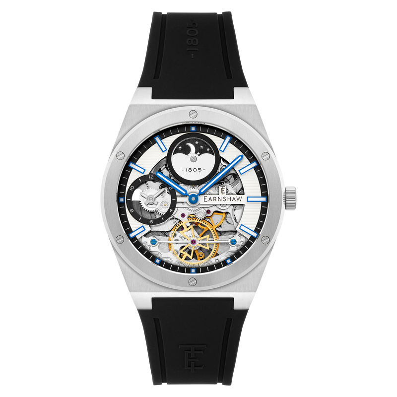 Drake Dual Time Automatic White / Black Silicone | White Dial