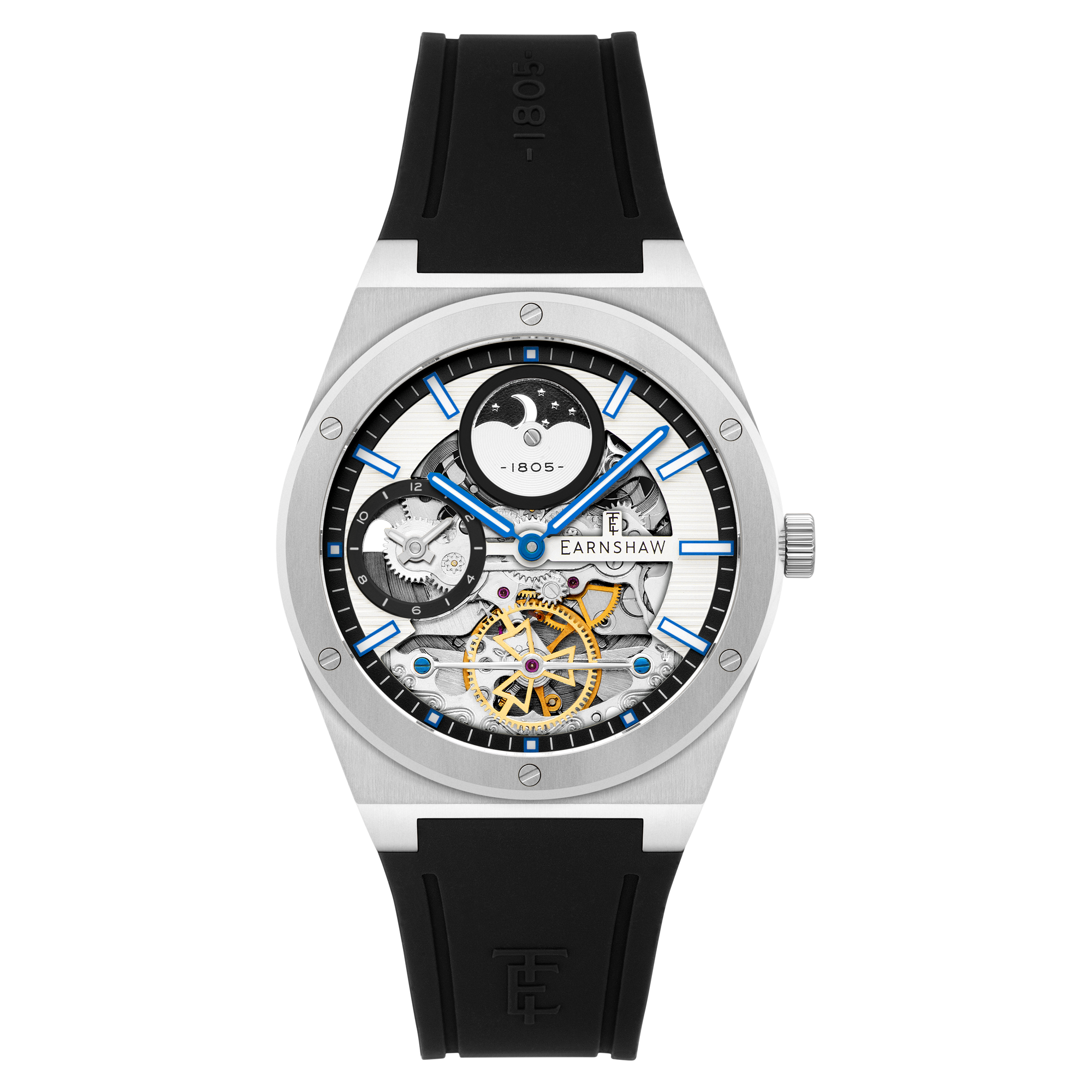 Drake Dual Time Automatic White / Black Silicone | White Dial