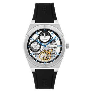 Drake Dual Time Automatic White / Black Silicone | White Dial