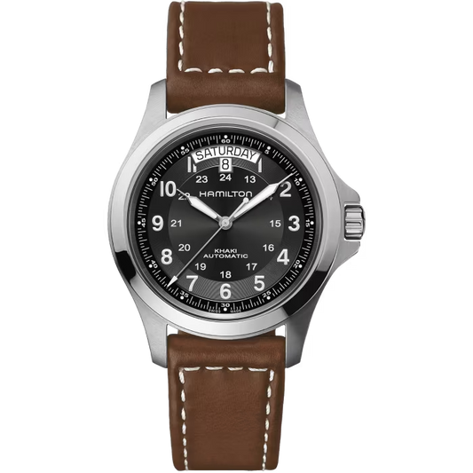 KHAKI FIELD Black / Leather Black Dial