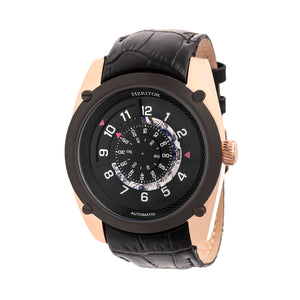 Daniels Genuine Leather Rose Gold/Black | Black Dial
