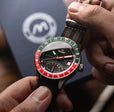 Fano Retrograde Green & Red / Nylon Strap | Black Dial
