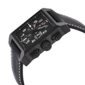 Herald Square Chronograph Gevril ETA7750 Chrono, SS/IPBLK Case, Black Dial, Italian Leather Strap | Black Dial