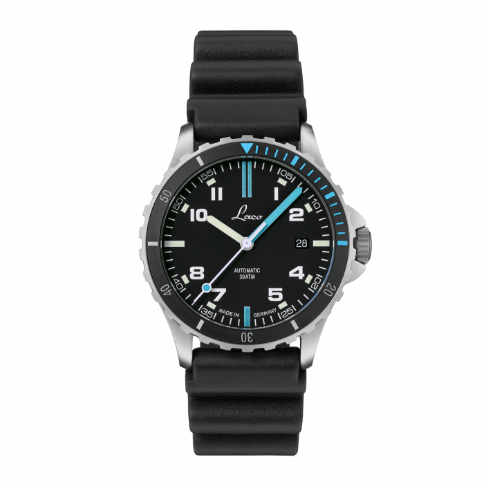 Atlantik 39 Black Rubber | Matte Black Dial