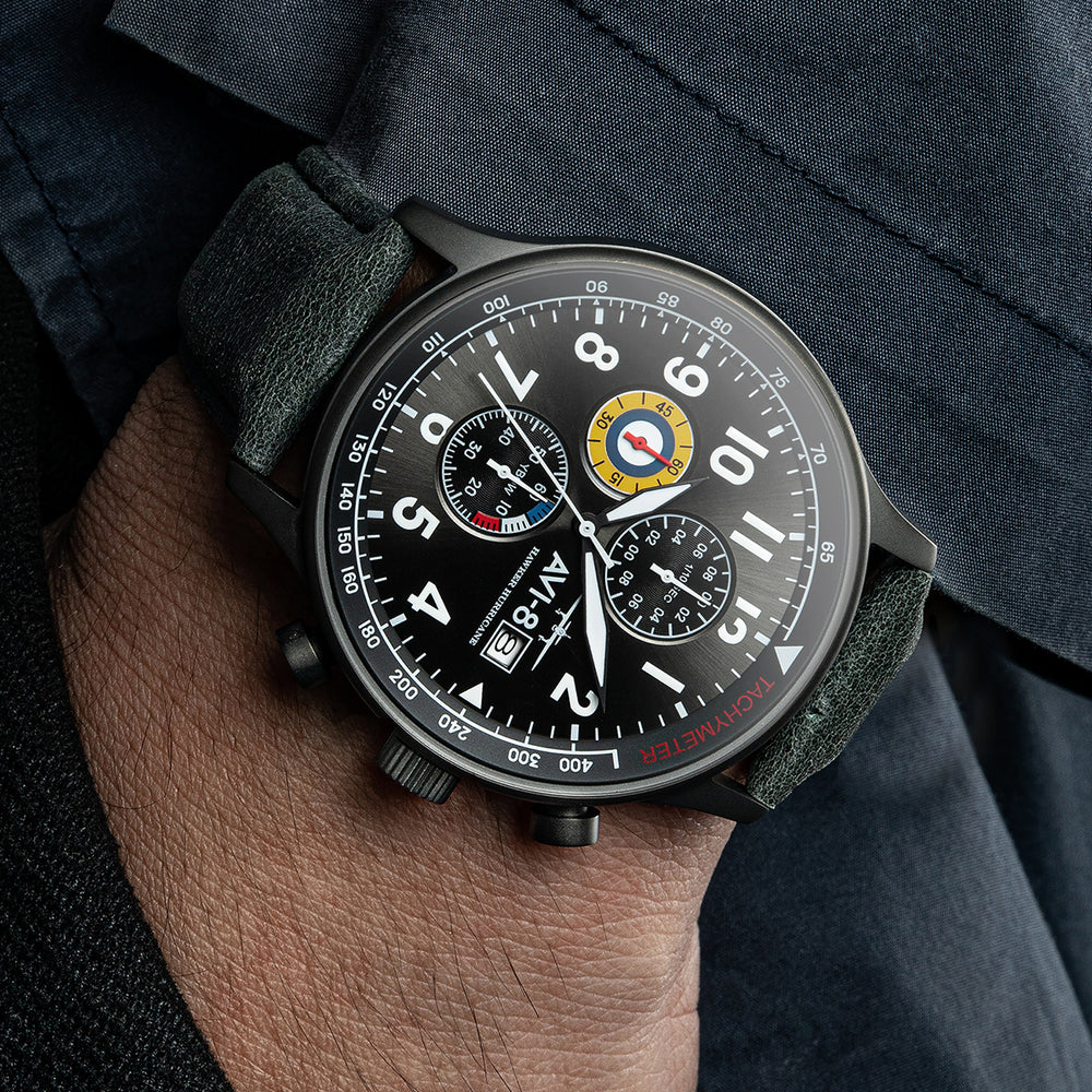 Hawker Hurricane Classic Chronograph Gray / Leather | Gray Dial