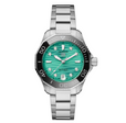 TAG HEUER AQUARACERPROFESSIONAL 300 36MM, W/R 300M, STEEL CASE & BRACELET, GREEN DIAL WITH DIAMONDS Green Dial | Green Dial