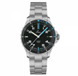 Laco Atlantik 39.MB Stainless Bracelet | Matte Black Dial