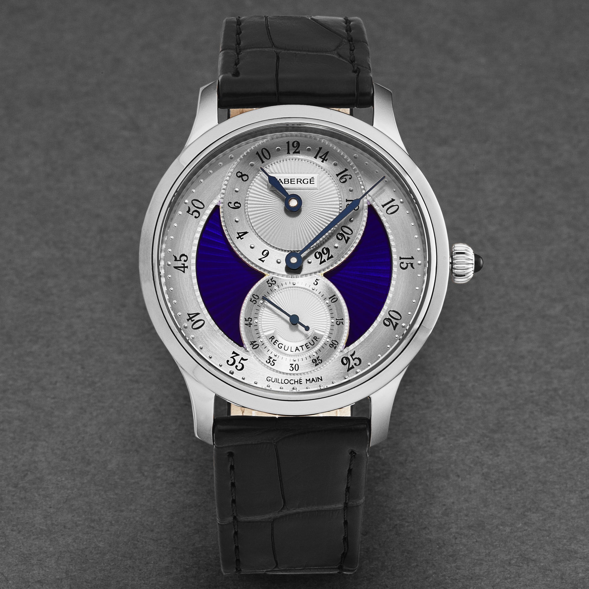 Agathon FAB-211 / Silver/Blue Enamel | Silver / Blue Dial