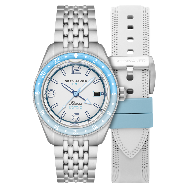 Spinnaker Fleuss GMT Automatic White / Stainless Steel | White Dial