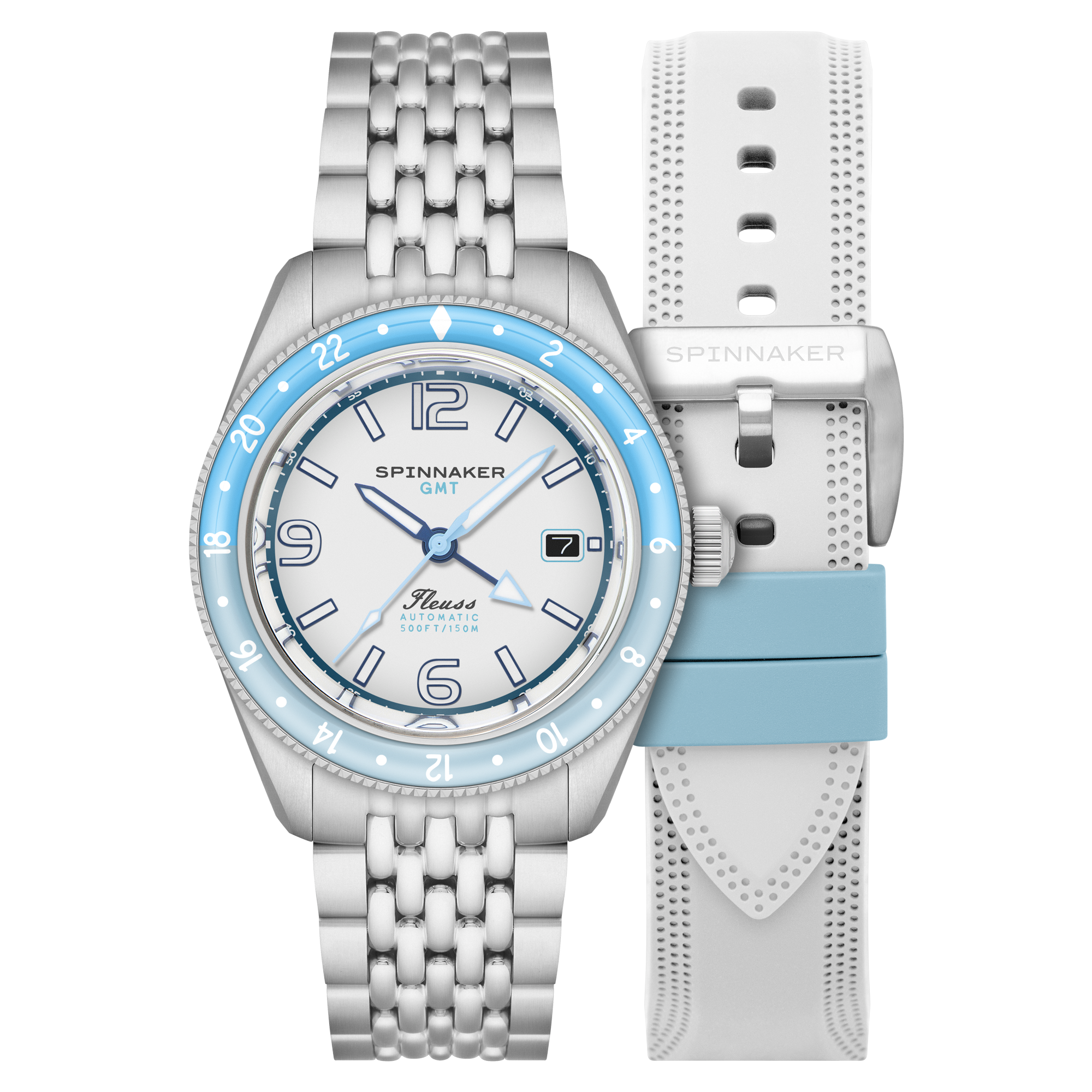 Spinnaker Fleuss GMT Automatic White / Stainless Steel | White Dial