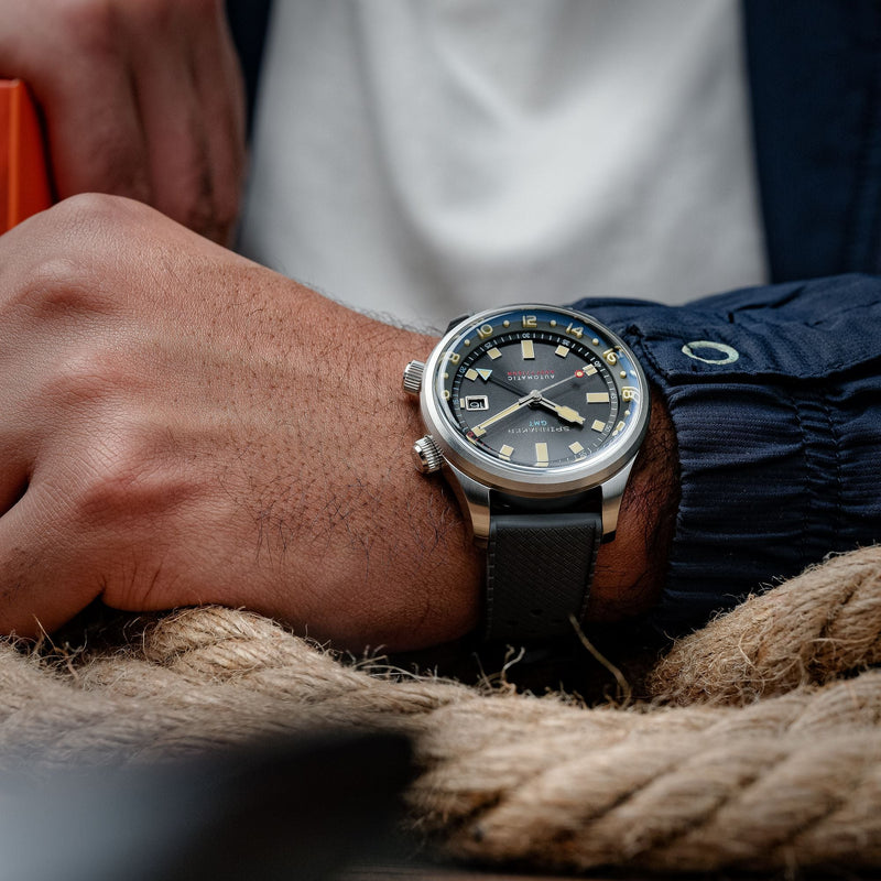 Bradner GMT Automatic Grey / Stainless Steel | Gray Dial
