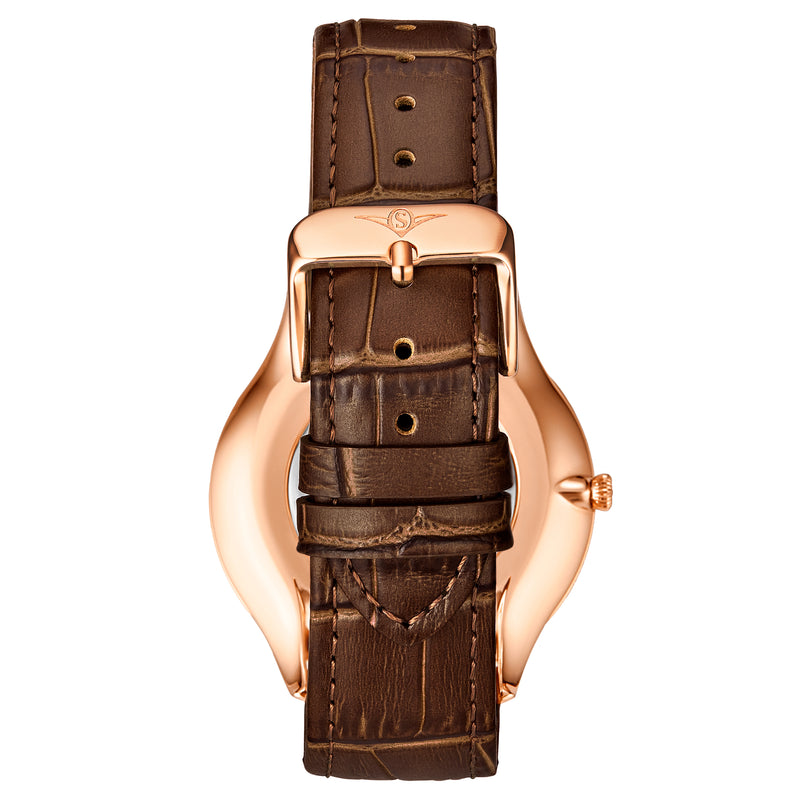 Symphony Brown/Leather/Silver Dial/Rose/Rose  Case | Silver Dial