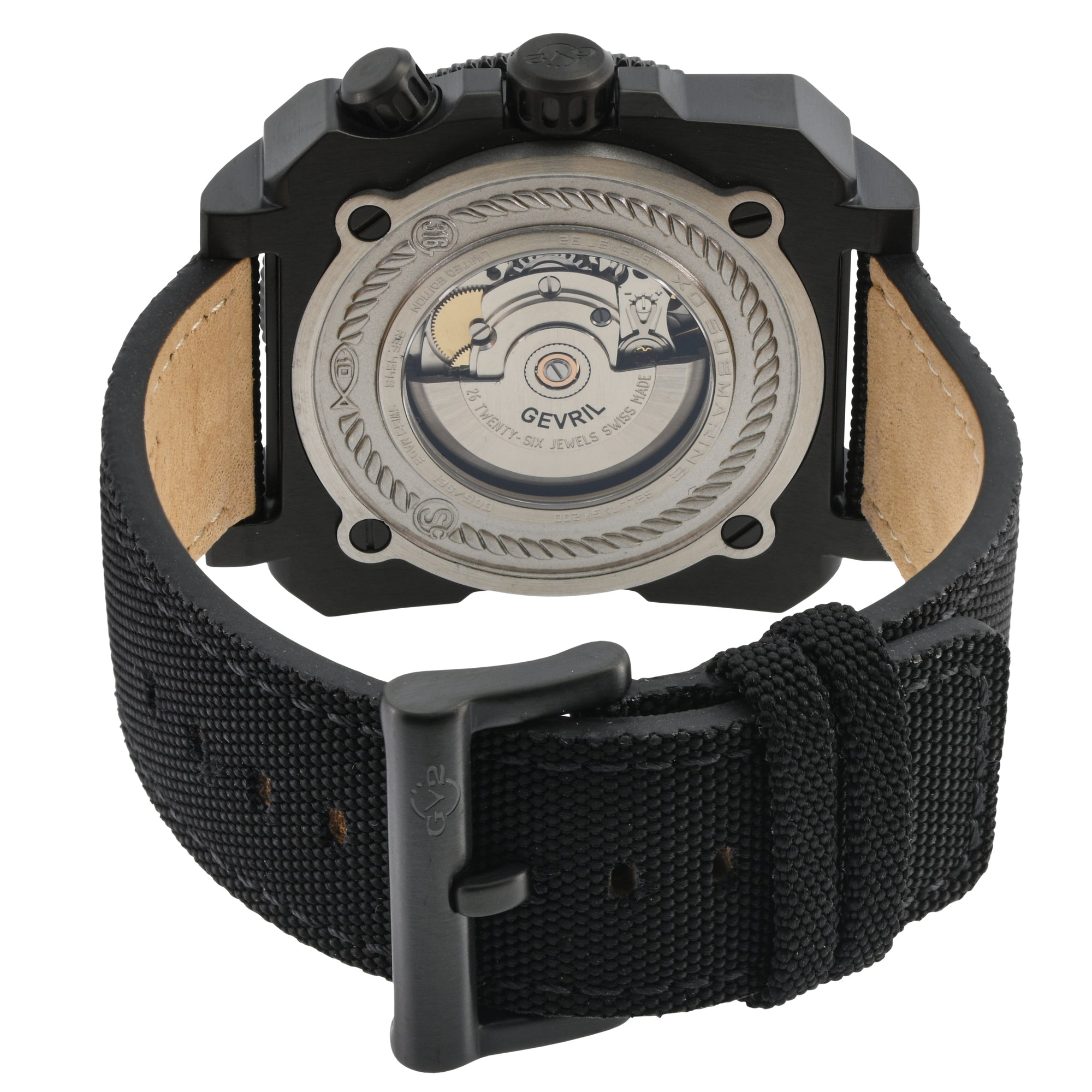 XO Submarine Sellita SW200 rotating bezel Black dial Black PVD Divers watch