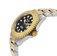 Wall Street Gevril Swiss Made SW200 Steel Rotating Bezel Diver's watch, Two toned Gold bezel, Black dial | Black Dial