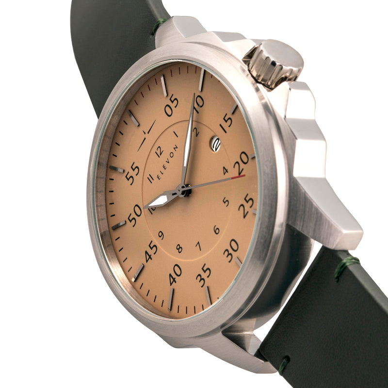 Hughes Watch w/ Date Green/Tan | Tan Dial