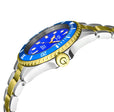 Wall Street Swiss Automatic  SW200 Blue Ceramic Bezel, Two toned SS/IPYG Bracelet, Blue dial | Blue Dial