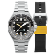 Dumas GMT Automatic Black/Stainless Steel | Black Dial
