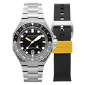 Dumas GMT Automatic Black/Stainless Steel | Black Dial