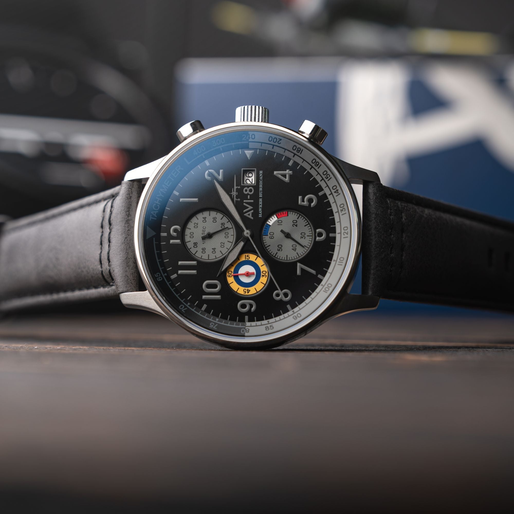 Classic Chronograph Black / Gray Leather | Black Dial