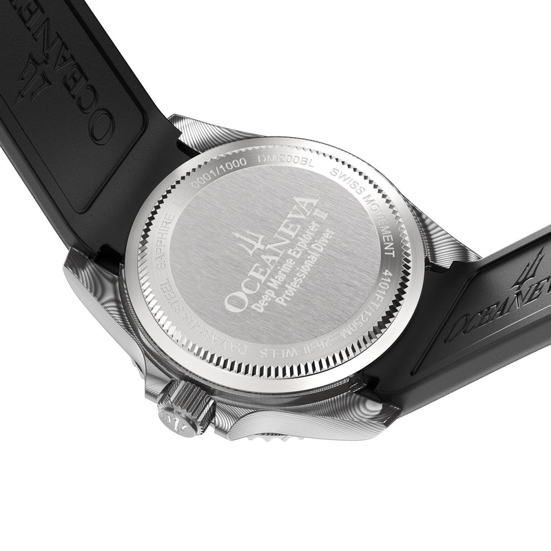 Damascus Swiss Automatic SW200 Deep Marine Explorer II Damascus/Blue Dial/Black Strap | Blue Dial