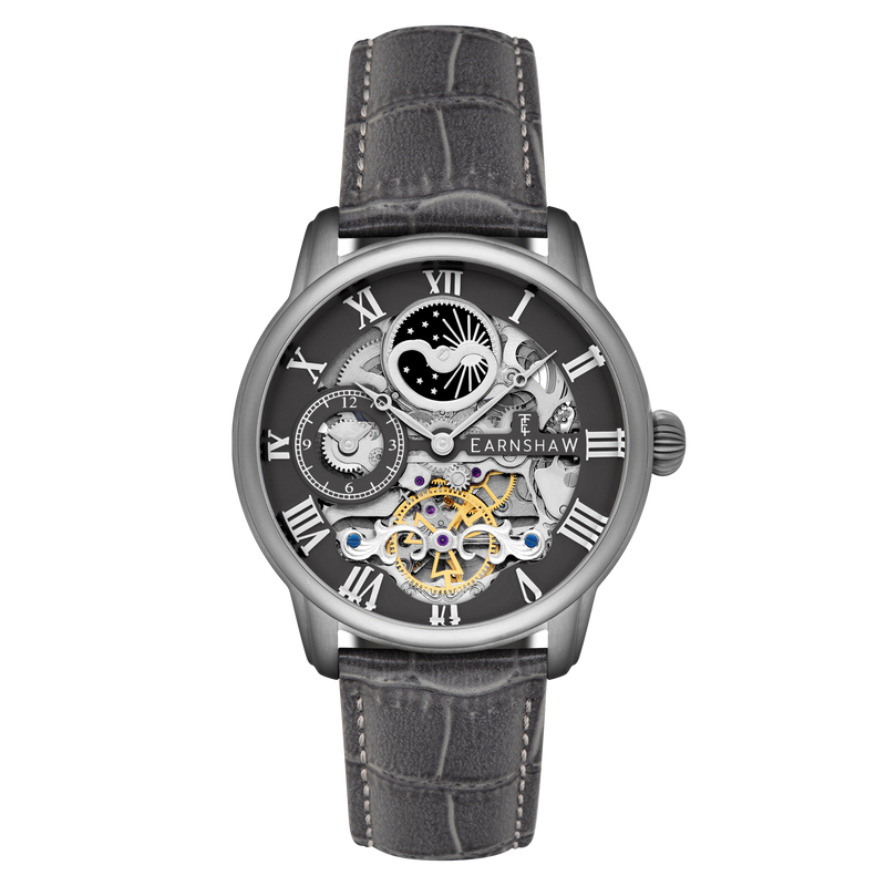 Longitude Automatic Skeleton Gray / Gray Leather | Gray Dial
