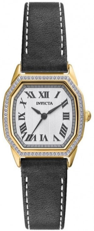 Wildflower Lady Silver-Tone Dial / Black Leather Strap Silver-tone Dial