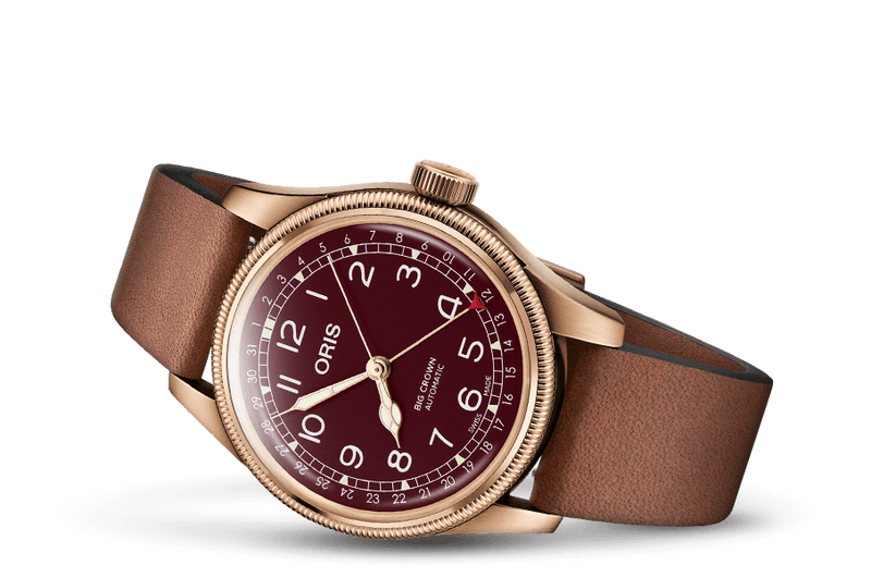 Bronze Pointer Date Red / Leather | Red Dial