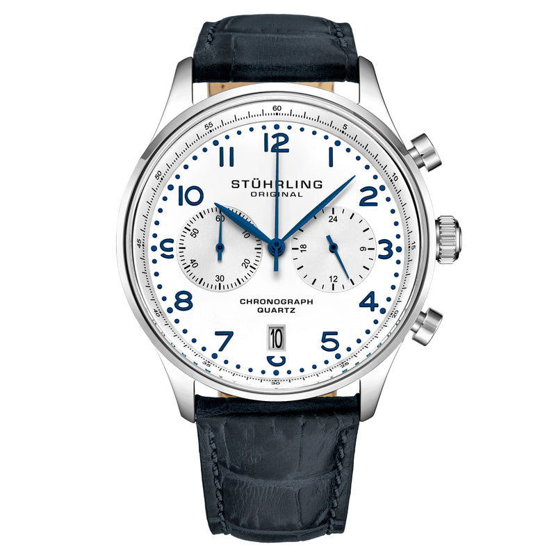 Monaco 4012 Blue/Leather | White Dial