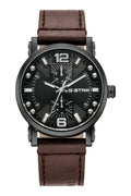 Rovic Black Dial / Brown Leather Strap Black Dial