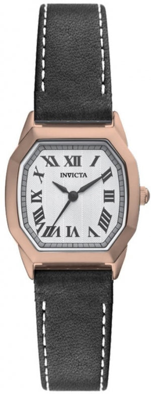 Wildflower Lady Silver-Tone Dial / Black Leather Strap Silver-tone Dial