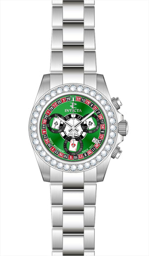 Elite Diamond Green dial / Silver Stainless Steel Bracelet Green Dial