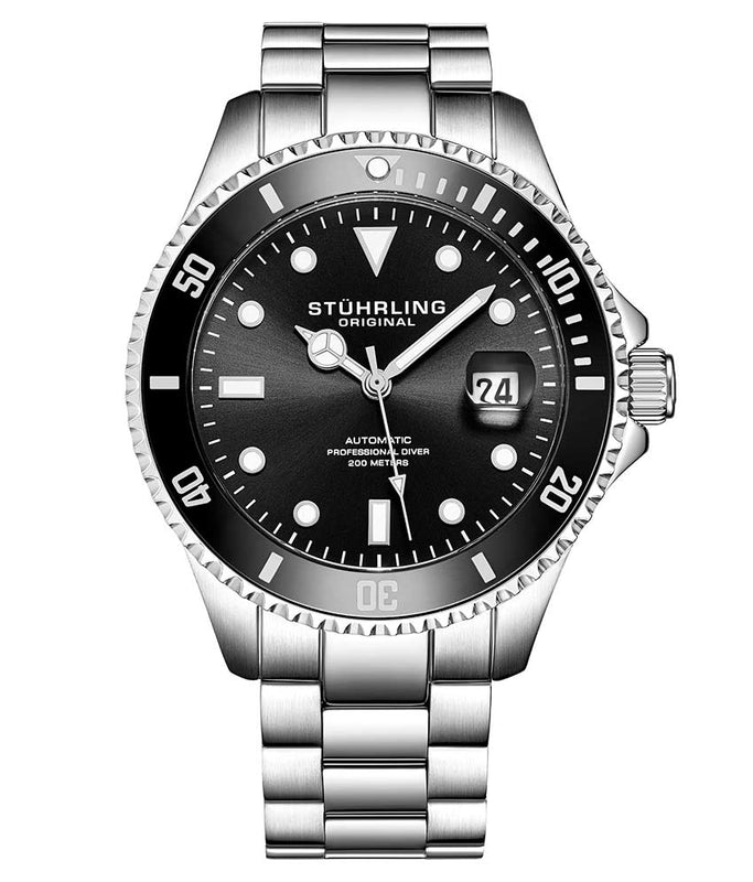 Aquadiver Black Dial/ Silver Stainless Steel Black Bezel | Black Dial