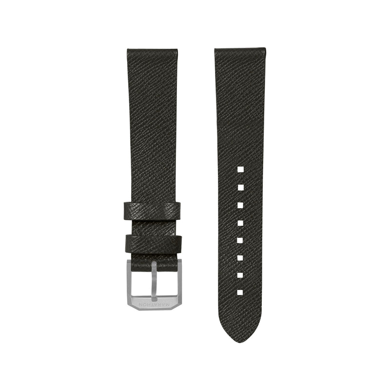 STRAP, 20mm, ITALIAN LEATHER, CROSS HATCH, PARKERIZED BUCKLE, MOSS GREEN, XL ITALIAN LEATHER, CROSS HATCH