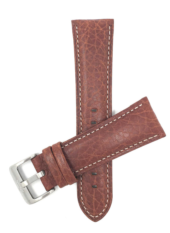 452 | 18mm Tan Leather Watch Band - Classic Padded 18mm / Tan / Silver Buckle |  Dial