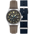 Mckellar Dual Time Grey / Leather | Grey Dial