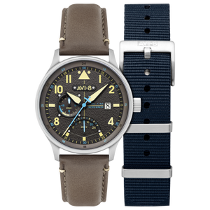 Mckellar Dual Time Grey / Leather | Grey Dial
