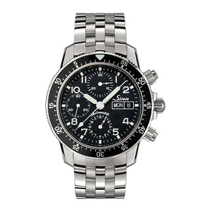 103 St Sa Chronograph Black Dial / Fine-Link Stainless Steel Bracelet