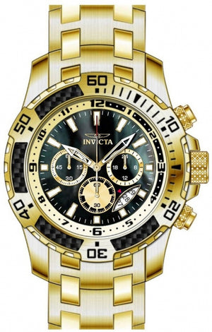 Pro Diver Scuba Men Black Abalone Dial / Gold-Tone Stainless Steel Bracelet Black Dial
