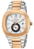 Potente Silver/White, Two toned IPRG band, Swiss Automatic Dress Watch | White Dial