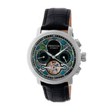 Aura Semi-Skeleton Genuine Leather-Band Watch